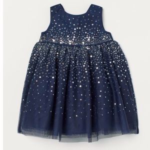 H&M Navy Holiday Tulle Dress